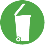 trash bin cleaning icon